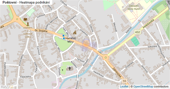 Poštovní - mapa podnikání