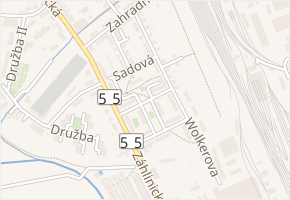 Sadová v obci Hulín - mapa ulice