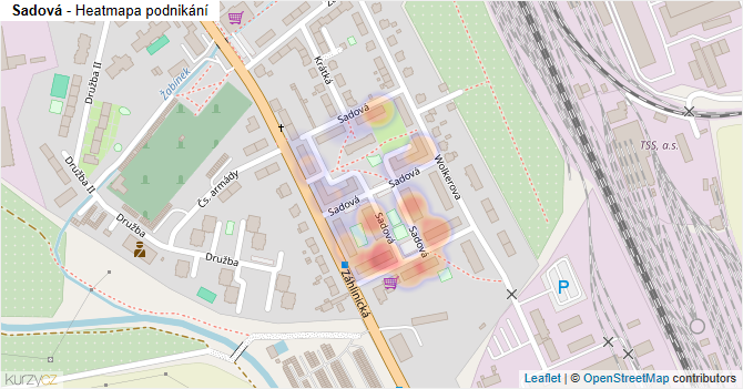 Sadová - mapa podnikání