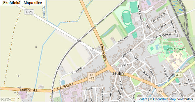 Skaštická - mapa ulice