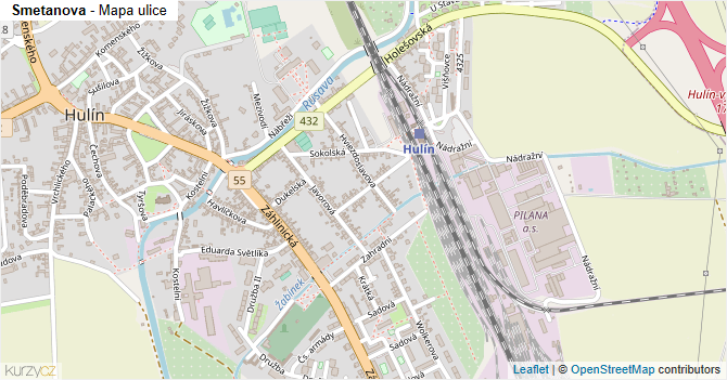 Smetanova - mapa ulice