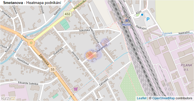 Smetanova - mapa podnikání