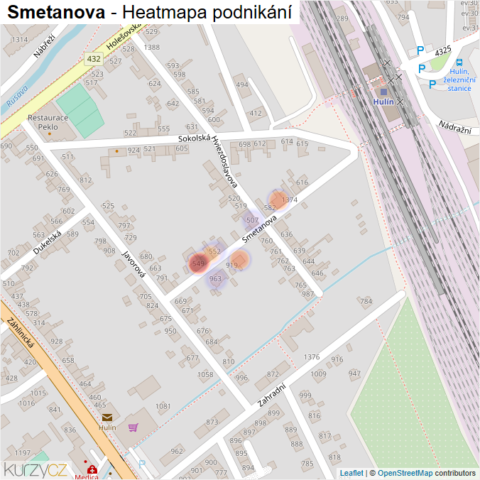 Mapa Smetanova - Firmy v ulici.