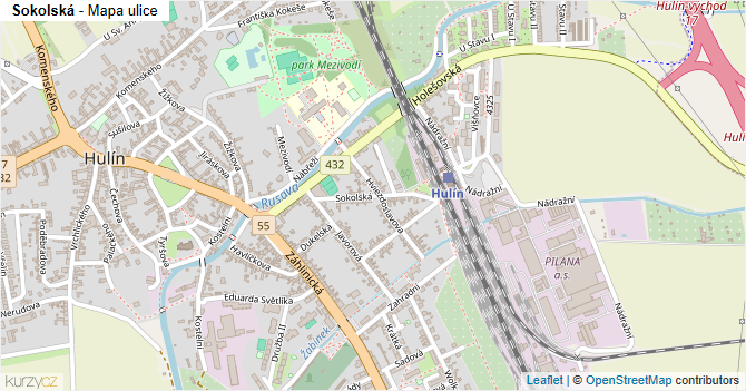 Sokolská - mapa ulice