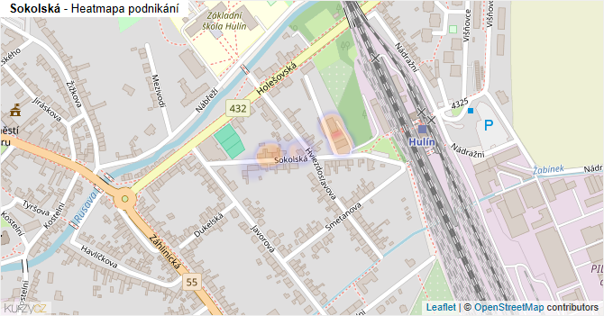 Sokolská - mapa podnikání