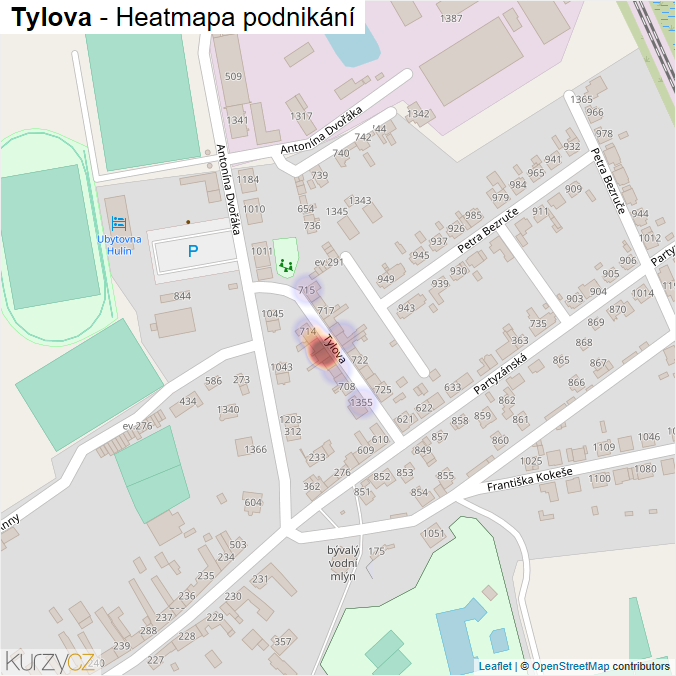 Mapa Tylova - Firmy v ulici.
