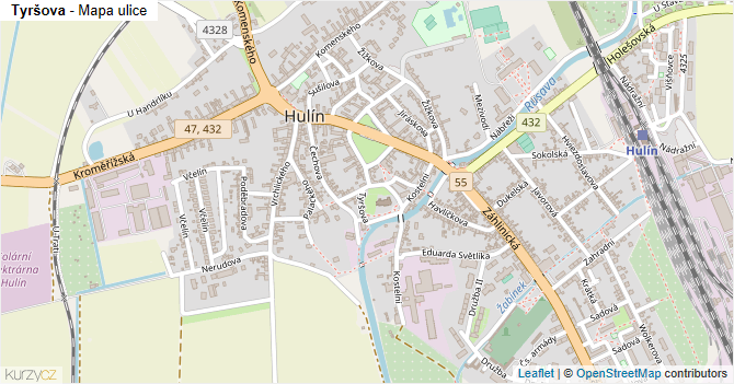 Tyršova - mapa ulice