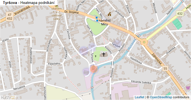 Tyršova - mapa podnikání
