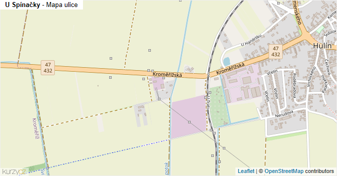 U Spínačky - mapa ulice