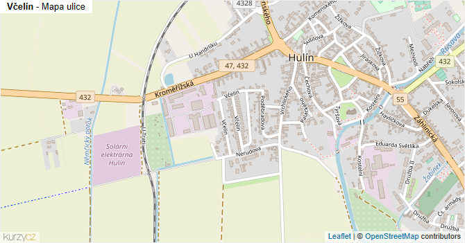 Včelín - mapa ulice