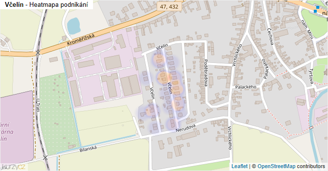 Včelín - mapa podnikání