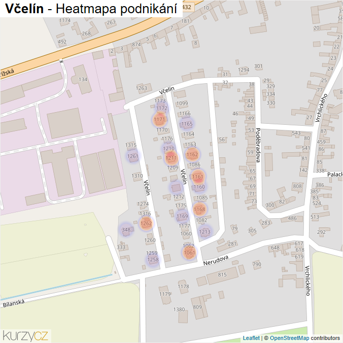Mapa Včelín - Firmy v ulici.