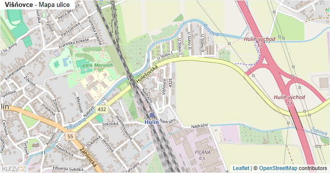 Višňovce - mapa ulice