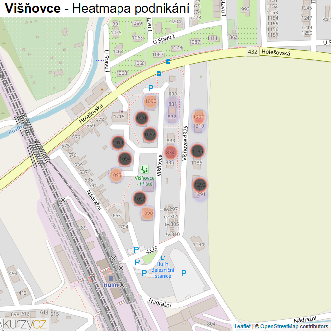 Mapa Višňovce - Firmy v ulici.
