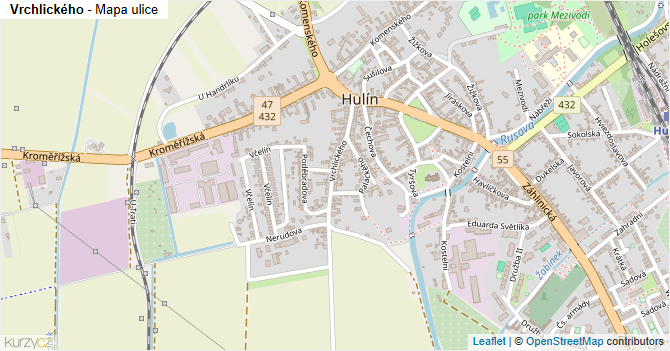 Vrchlického - mapa ulice