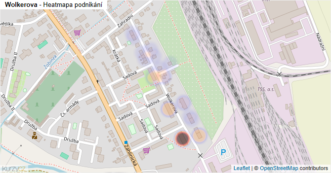 Wolkerova - mapa podnikání