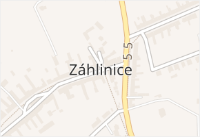 Záhlinice v obci Hulín - mapa části obce