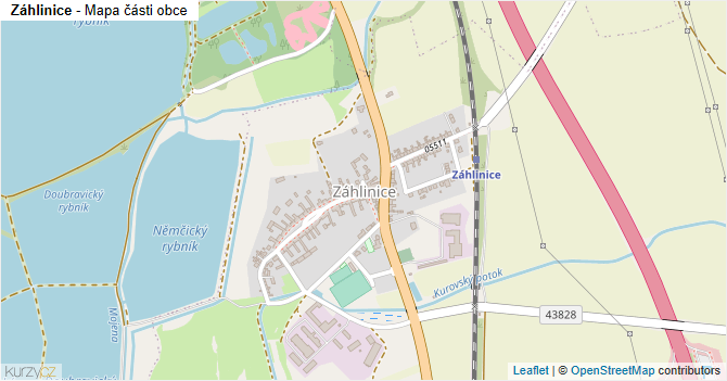 Záhlinice - mapa části obce