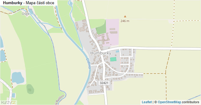 Humburky - mapa části obce