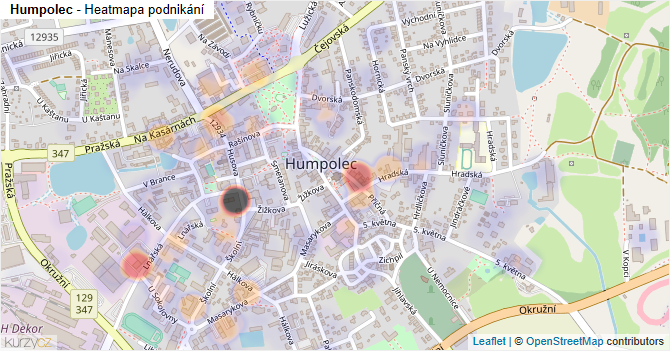 Humpolec - mapa podnikání