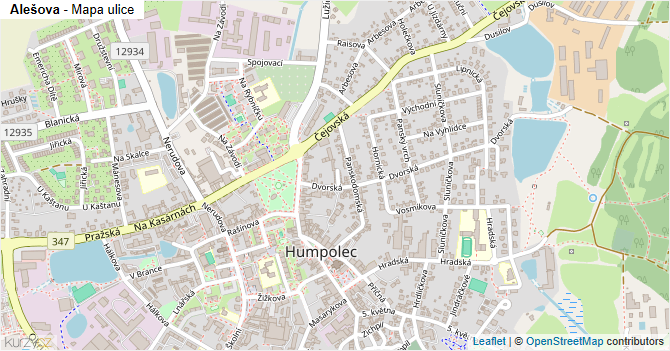 Alešova - mapa ulice