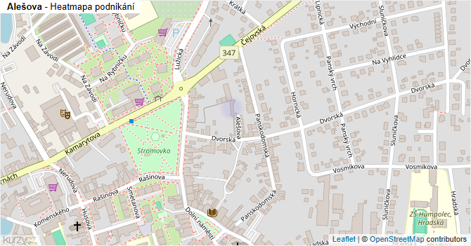 Alešova - mapa podnikání