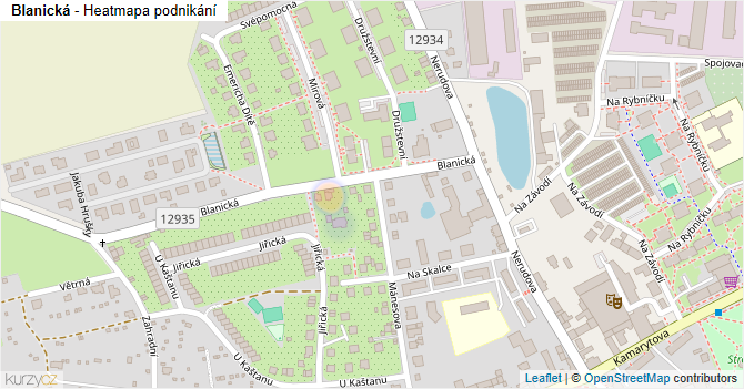 Blanická - mapa podnikání