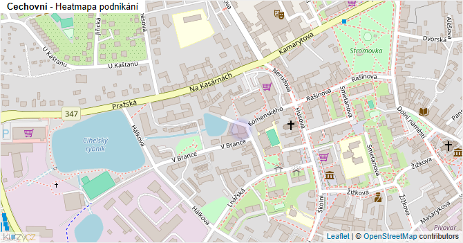 Cechovní - mapa podnikání
