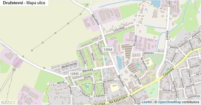 Družstevní - mapa ulice
