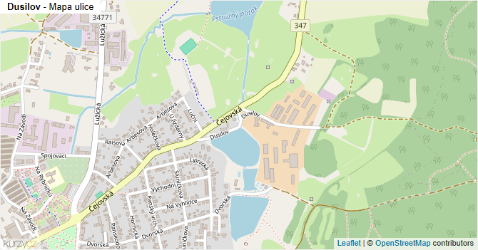 Dusilov - mapa ulice