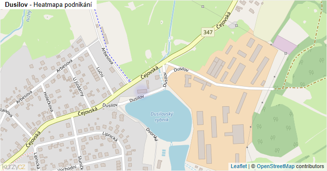 Dusilov - mapa podnikání