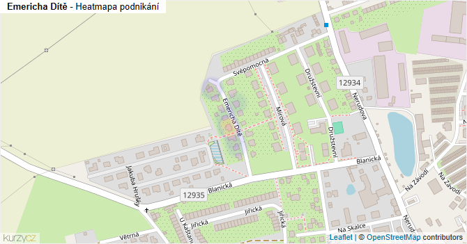 Emericha Dítě - mapa podnikání