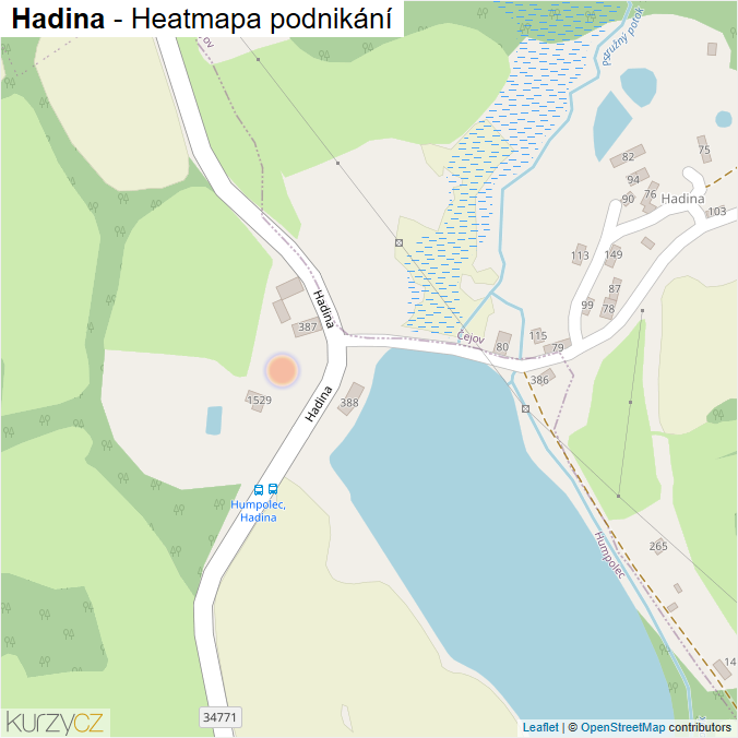 Mapa Hadina - Firmy v ulici.
