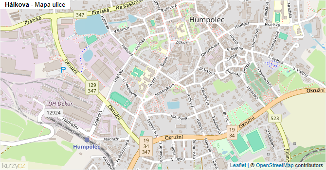 Hálkova - mapa ulice