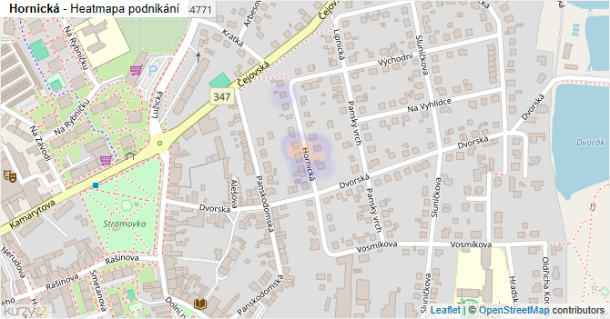 Hornická - mapa podnikání
