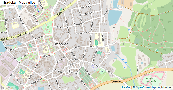 Hradská - mapa ulice