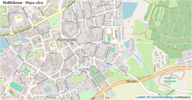 Hrdličkova - mapa ulice