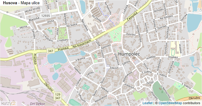 Husova - mapa ulice