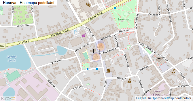 Husova - mapa podnikání