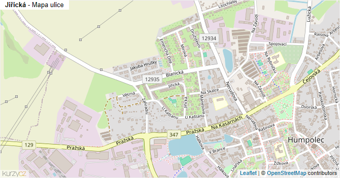 Jiřická - mapa ulice