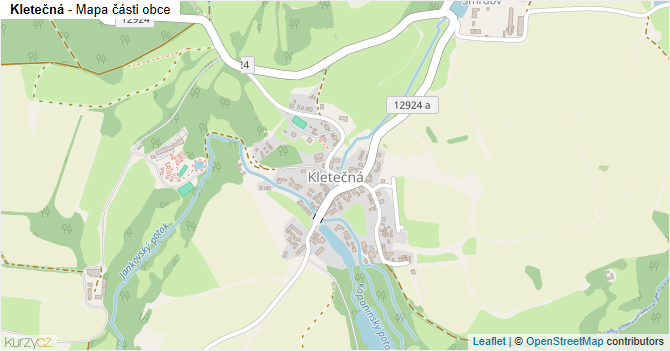 Kletečná - mapa části obce