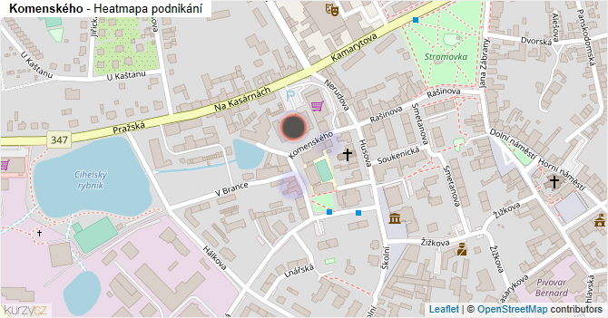 Komenského - mapa podnikání