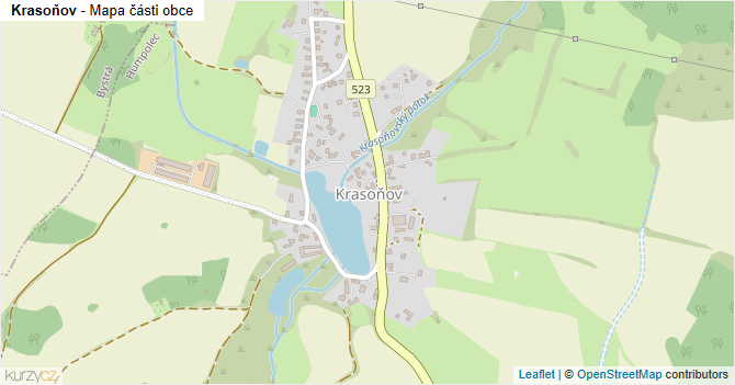 Krasoňov - mapa části obce