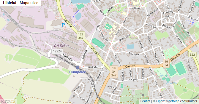 Libická - mapa ulice