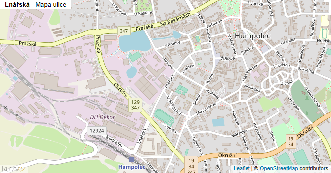 Lnářská - mapa ulice