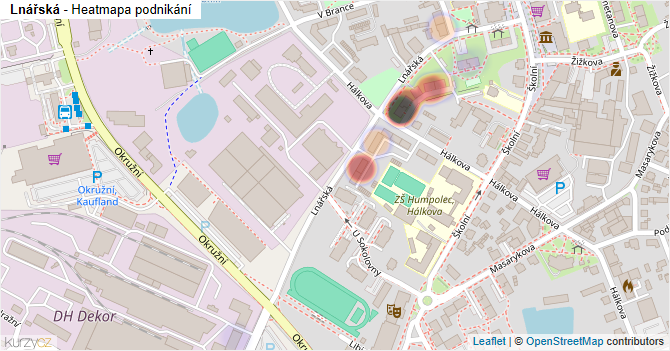 Lnářská - mapa podnikání