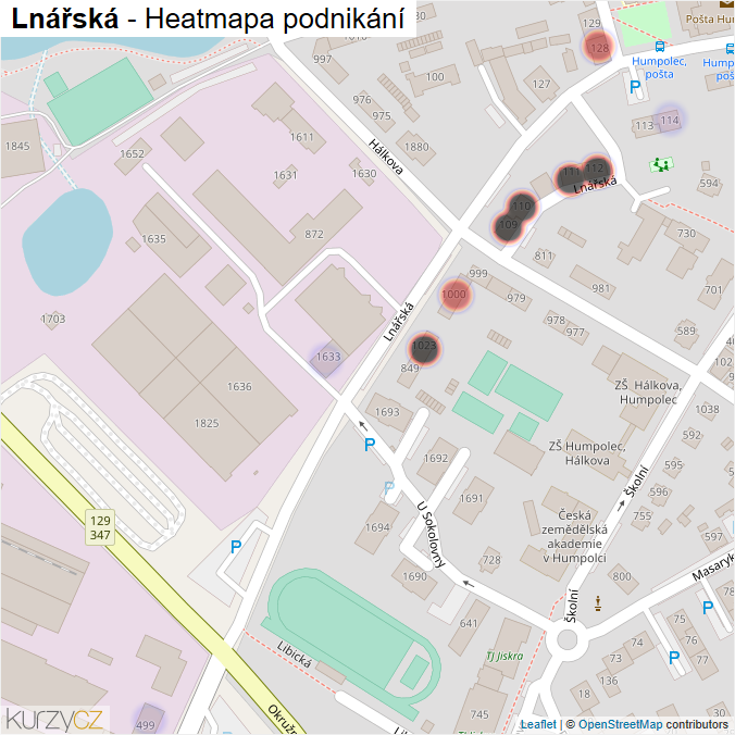 Mapa Lnářská - Firmy v ulici.