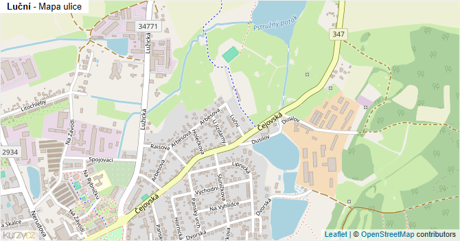 Luční - mapa ulice
