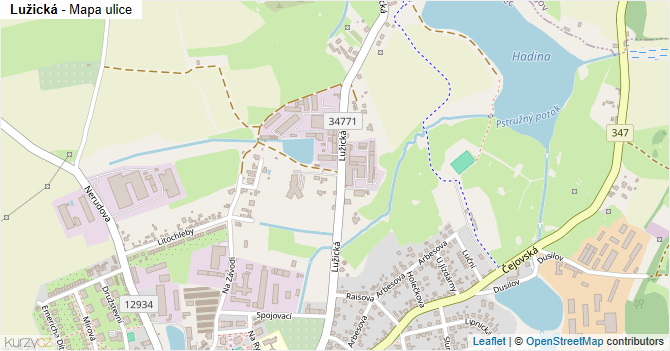 Lužická - mapa ulice