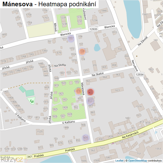 Mapa Mánesova - Firmy v ulici.
